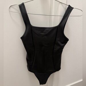 Abercrombie black leather bodysuit